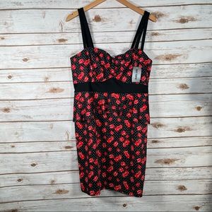 Vintage | Strapped Pin Up Peplum Hot Topic Dice Black & Red Dress | Size XL